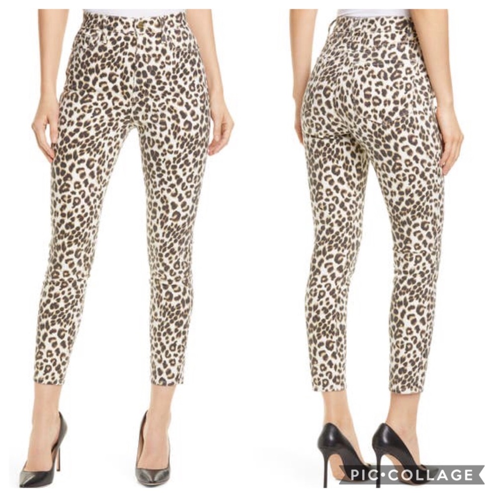 FRAME Ali High Rise Cigarette Leopard Jeans 27